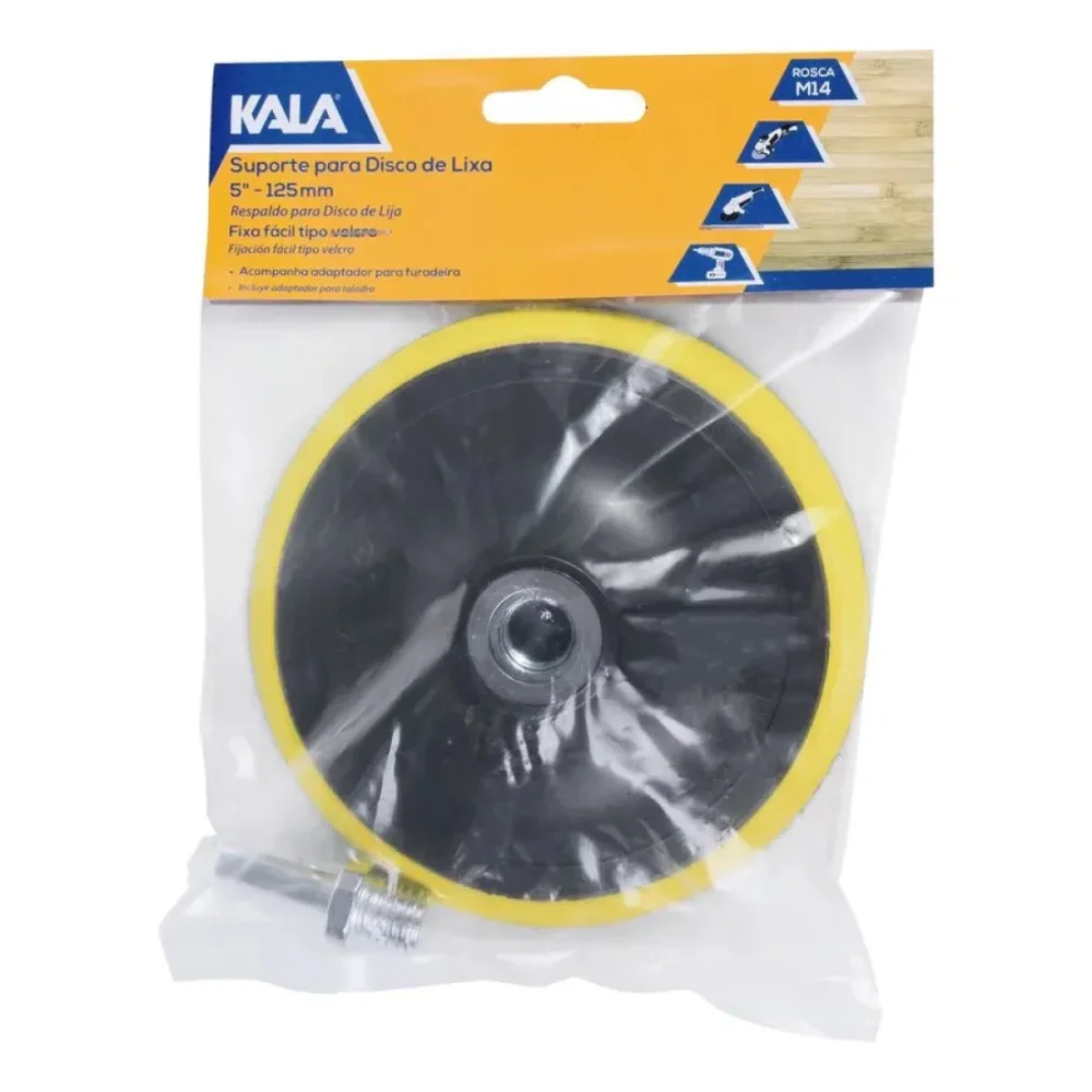 SUPORTE PARA DISCO DE LIXA COM VELCRO 5" M14 - KALA