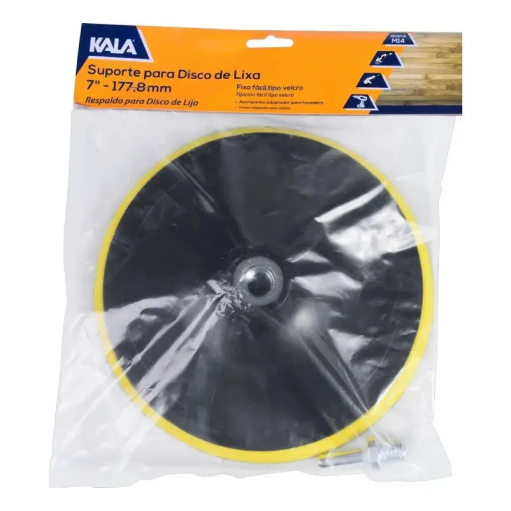 SUPORTE PARA DISCO DE LIXA COM VELCRO 7" M14 - KALA