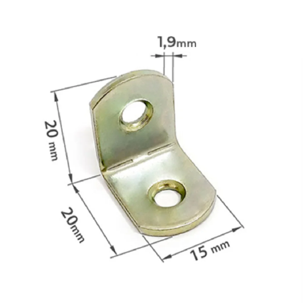 SUPORTE PRATELEIRA 20 X 20 X 15 MM, PCT C/4 UN (N622-3) - MINUTEX