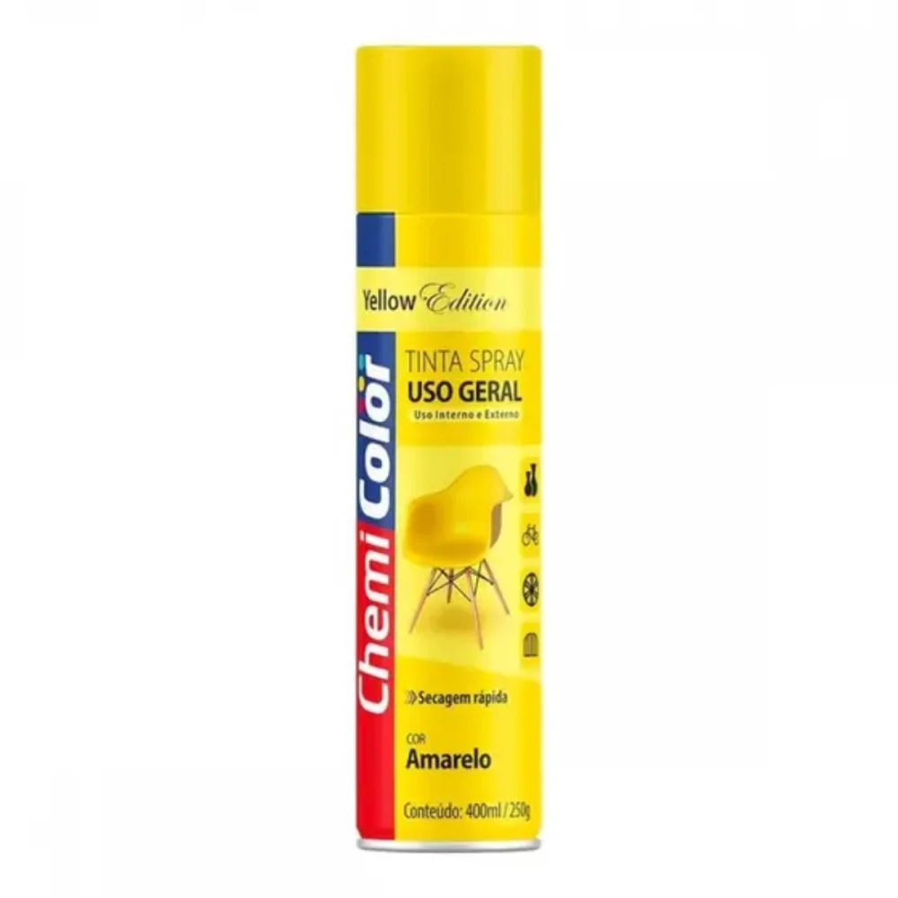 TINTA SPRAY AMARELO BRILHANTE 400 ML (250G) - CHEMICOLOR