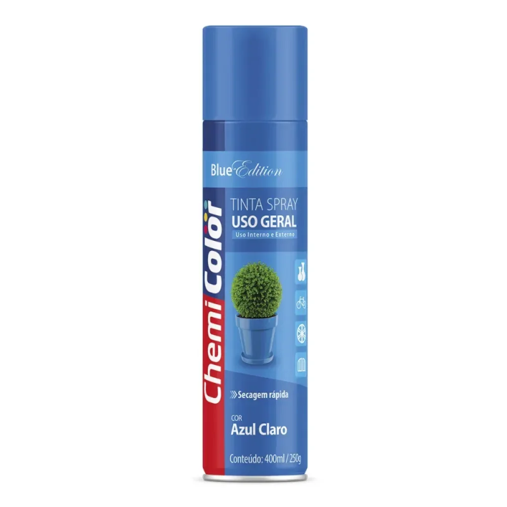 TINTA SPRAY AZUL CLARO BRILHANTE 400 ML / 250G - CHEMICOLOR