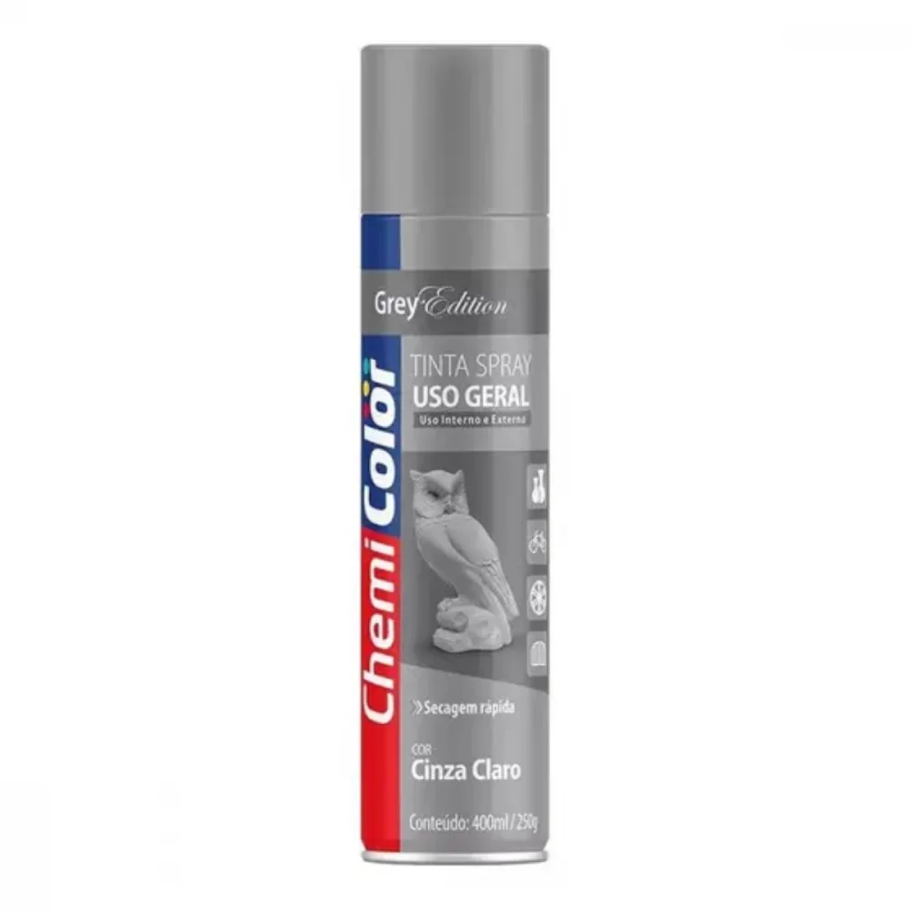 TINTA SPRAY CINZA CLARO BRILHANTE 400 ML / 250G - CHEMICOLOR