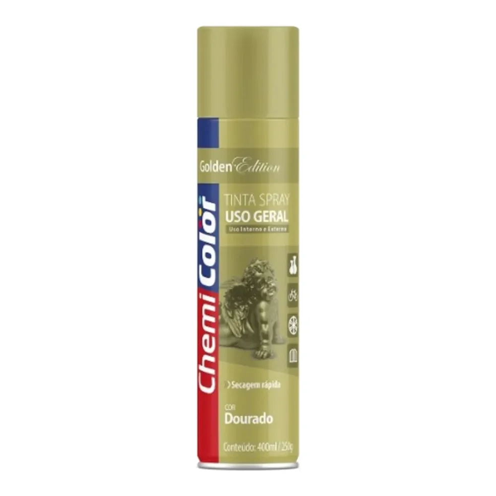 TINTA SPRAY DOURADO BRILHANTE 400ML/250G - CHEMICOLOR