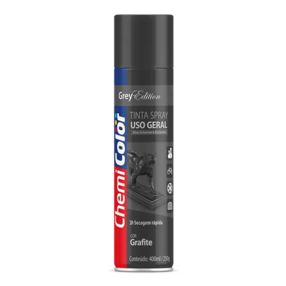 TINTA SPRAY GRAFITE BRILHANTE 400 ML / 250G - CHEMICOLOR