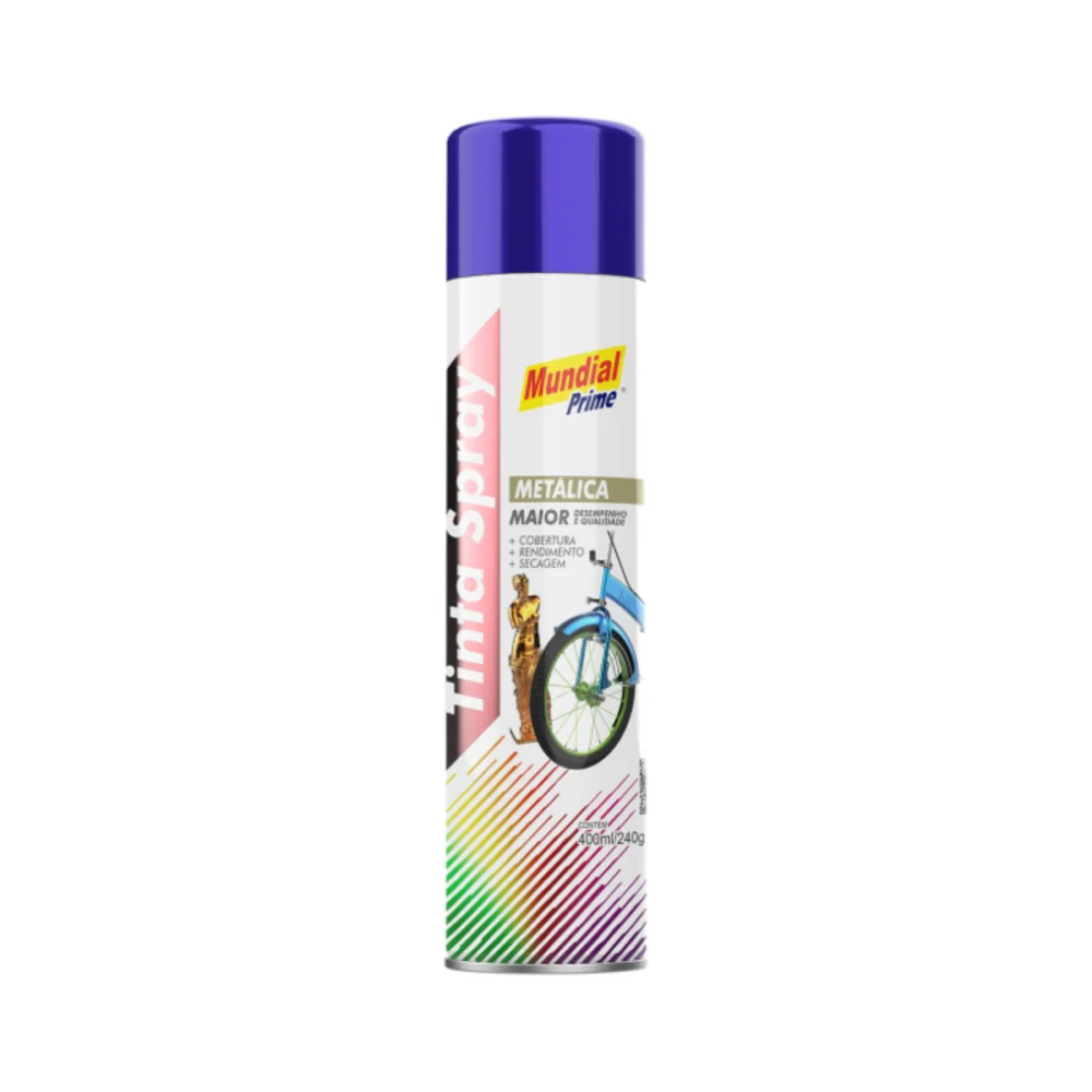 TINTA SPRAY METALICA, AZUL, 400 ML - MUNDIAL PRIME