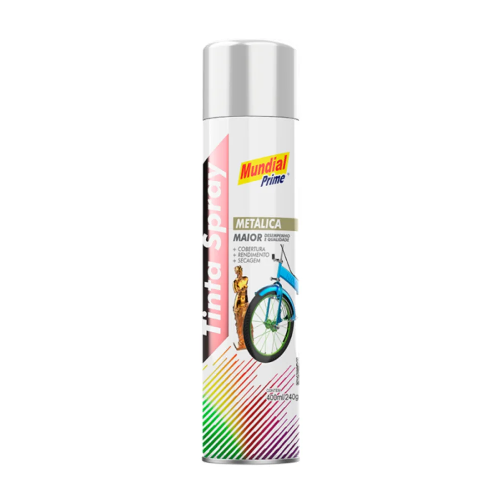 TINTA SPRAY METALICA, CROMADO, 400 ML - MUNDIAL PRIME