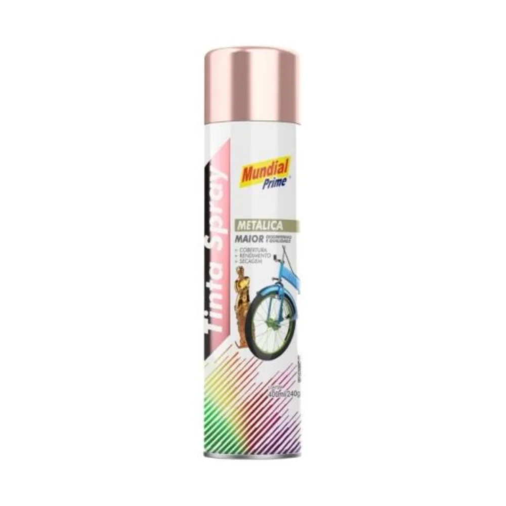 TINTA SPRAY METALICA, ROSE GOLD, 400 ML - MUNDIAL PRIME