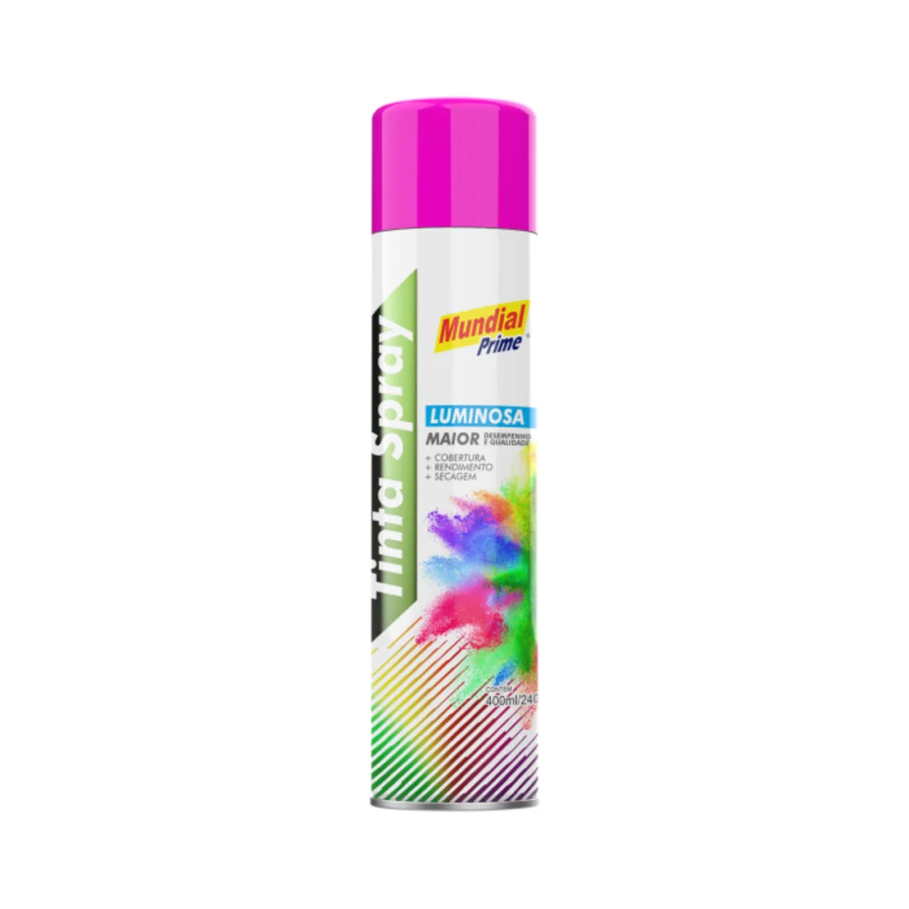 TINTA SPRAY PINK LUMINOSA, 400 ML - MUNDIAL PRIME