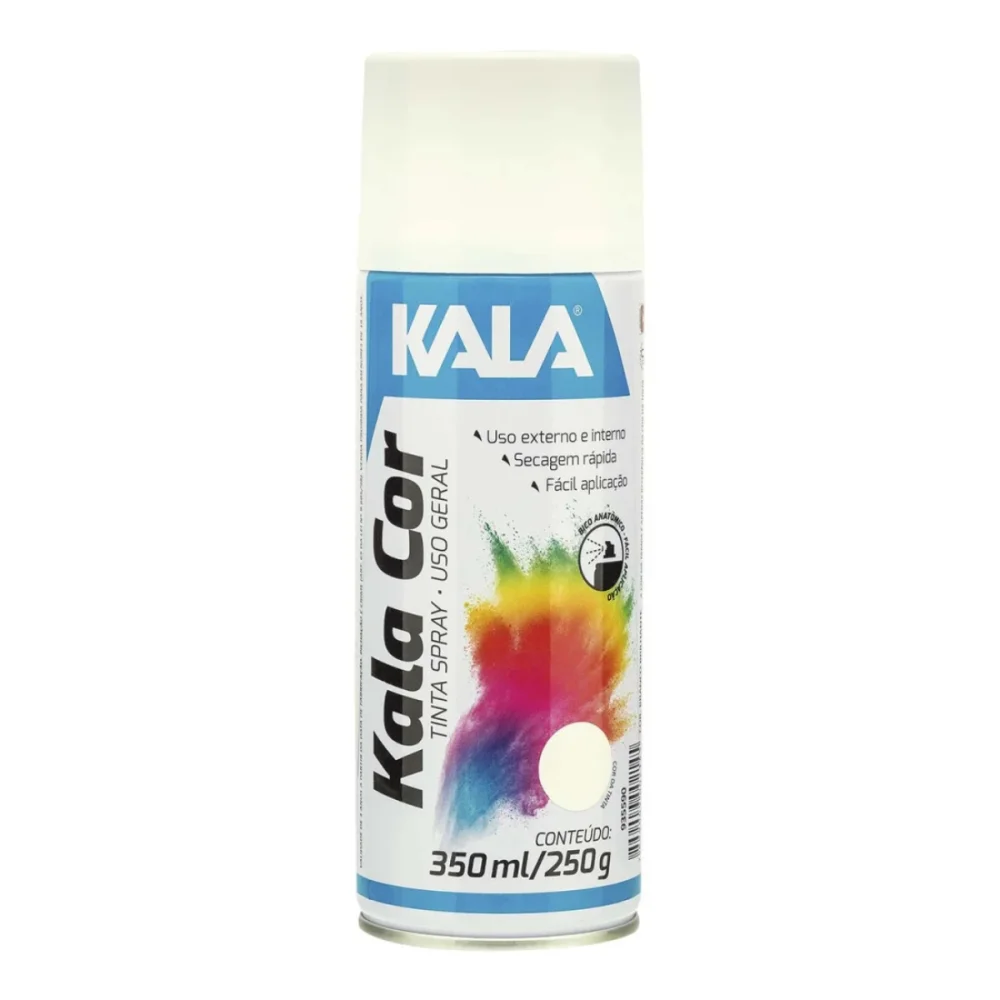 TINTA SPRAY USO GERAL BRANCO BRILHO 350 ML - KALA