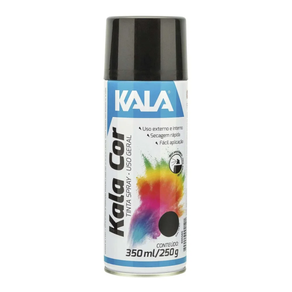 TINTA SPRAY USO GERAL PRETO FOSCO 350 ML - KALA