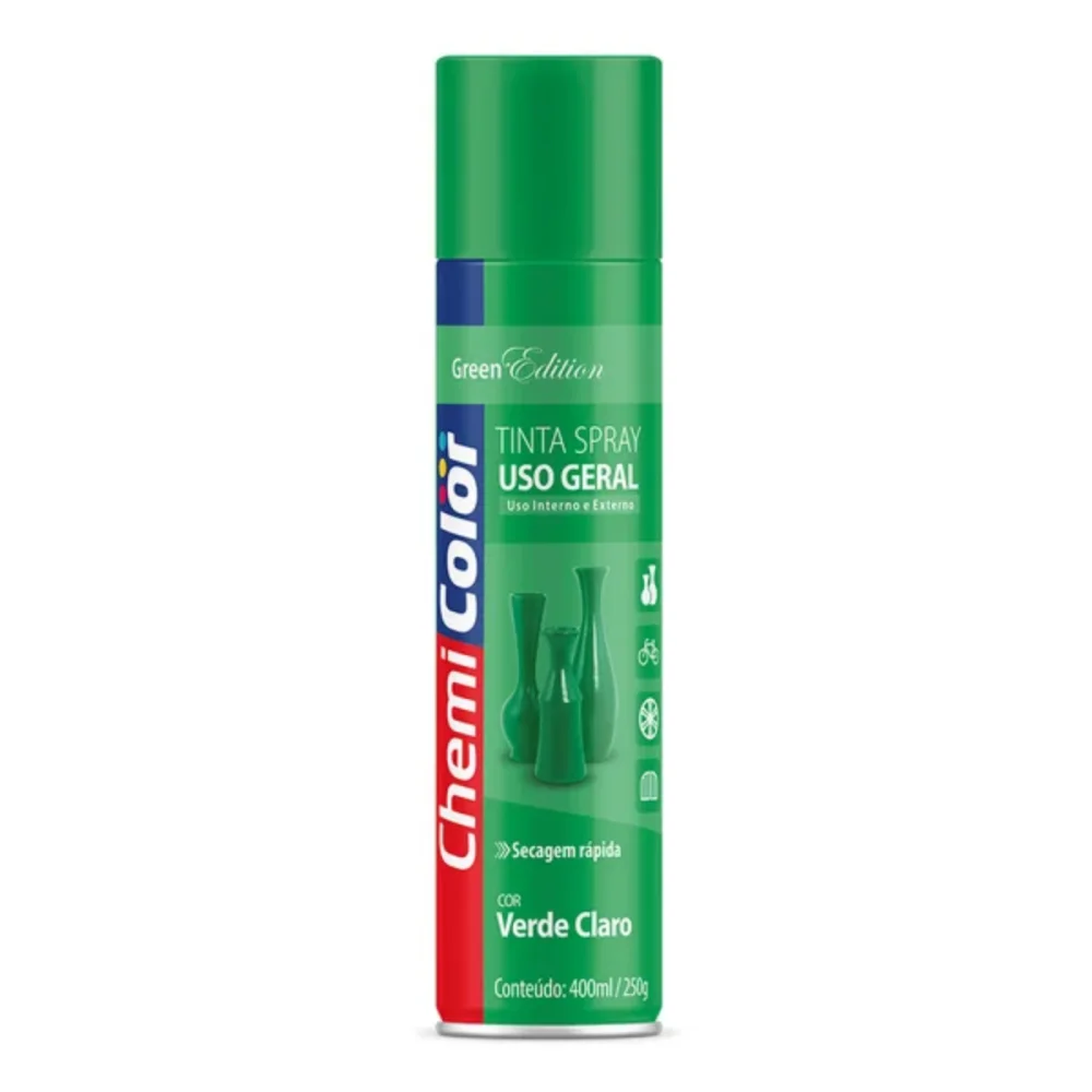 TINTA SPRAY VERDE CLARO BRILHANTE 400 ML - CHEMICOLOR