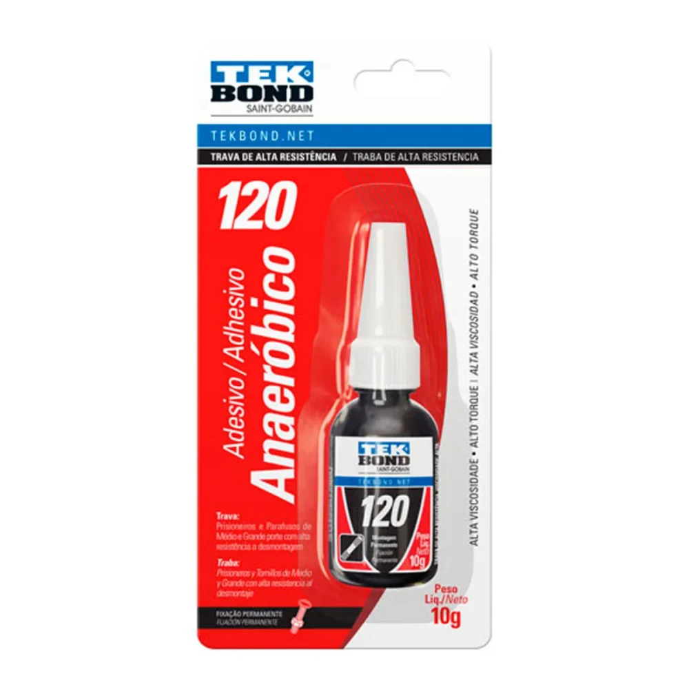 TRAVA PARAFUSO AT 120 VERMELHO 10G - TEK BOND