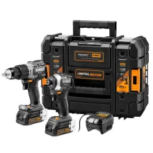 COMBO DE PARAFUSADEIRA / FURADEIRA DE IMPACTO 1/2" + PARAFUSADEIRA DE IMPACTO 1/4" A BATERIA 20V COM 2 BATERIAS E CARREGADOR MCLAREN DCK200ME2GT-BR - DEWALT