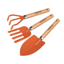 CONJUNTO / JOGO PARA JARDIM COM CABO DE MADEIRA 3 PÇS - TRAMONTINA