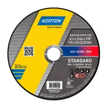DISCO DE CORTE 4.1/2" X 3/64" X 7/8" (115 MM X 1,0 MM X 22,23 MM) STANDARD - NORTON