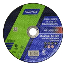 DISCO DE CORTE  7" X 1/8" X 7/8" PARA METAL AR302 CLASSIC - NORTON