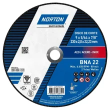 DISCO DE CORTE BNA (2.0) 9" X 5/64" X 7/8" - BNA 22 - NORTON