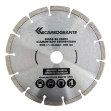 DISCO DE CORTE DIAMANTADO 180 X 7 X 22,23 MM - CARBOGRAFITE