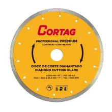 DISCO DE CORTE DIAMANTADO CONTÍNUO, 200 X 25.4 MM, PROFISSIONAL PREMIUM - CORTAG