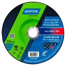 DISCO DE DESBASTE 4.1/2" X 1/4" X 7/8" BDA600 CLASSIC - NORTON