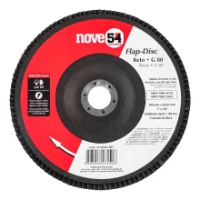 DISCO DE LIXA FLAP 7" (180 MM), RETO, COSTADO DE FIBRA, GRAO  80 - NOVE54