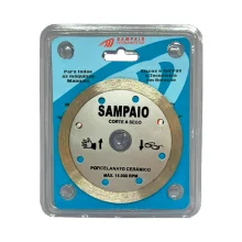DISCO DIAMANTADO LISO 110 X 20 MM CORTE A SECO, CINZA - SAMPAIO