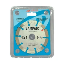 DISCO DIAMANTADO SEGMENTADO 110 X 20 MM CORTE A SECO, CINZA - SAMPAIO