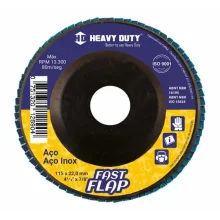 DISCO FLAP RETO COM BASE DE NYLON 4.1/2" (115 MM) GRÃO 120 - HEAVY DUTY