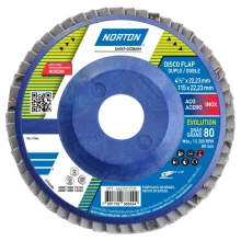 DISCO FLAP RETO COM BASE DE PLÁSTICO 4.1/2" (115 MM) GRÃO  80 - NORTON