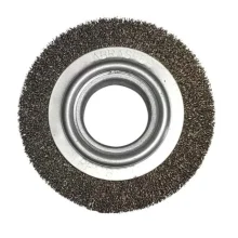 ESCOVA DE ACO CIRCULAR LISA, ACO CARBONO, 6" X 1/2" X 1/2" - ABRASFER