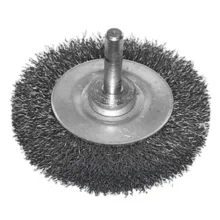 ESCOVA DE ACO CIRCULAR LISA, ACO CARBONO, COM HASTE 75 X 13 MM - ABRASFER