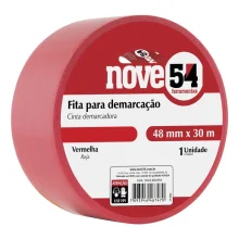 FITA ADESIVA PARA DEMARCACAO 48 MM X 30 M VERMELHA - NOVE54