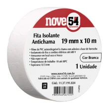 FITA ISOLANTE ANTICHAMA 19 MM X 10 M BRANCA - NOVE 54