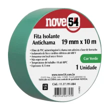 FITA ISOLANTE ANTICHAMA 19 MM X 10 M VERDE - NOVE 54