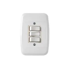 INTERRUPTOR BRANCO 3 TECLAS PARALELAS 10A 250V (43130) - PEZZI