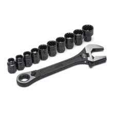 JOGO DE CHAVE AJUSTÁVEL + SOQUETES VORTEX ST09000, C/ 11 PCS - SATA