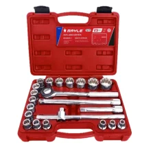 JOGO DE SOQUETES ESTRIADOS 1/2" 8-32 MM 23 PEÇAS (110023) - MAYLE