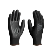 LUVA DE POLIÉSTER COM PU PRETO T° 8 (M) - IMBAT