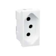 MÓDULO TOMADA BRANCA 2 PINOS + T 20A 250V (50037) - PEZZI