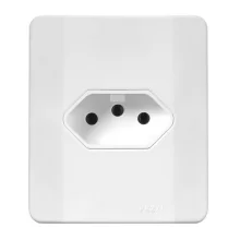 TOMADA DE SOBREPOR SIMPLES 2 PINOS + TERRA 20A 250V (60537) - PEZZI