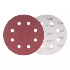 DISCO DE LIXA COM COSTADO EM PLUMA 180 MM, GRÃO 180, PARA LIXADEIRA, COM 10 PEÇAS - VONDER