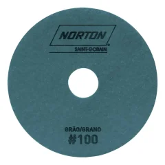 DISCO DE LIXA DIAMANTADO FLEXÍVEL, COM COSTADO EM PLUMA, 100 MM, GRÃO 100, BRILHO D'ÁGUA, AZUL - NORTON