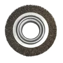 ESCOVA DE ACO CIRCULAR LISA, ACO CARBONO, 6" X 1/2" X 1/2" - ABRASFER