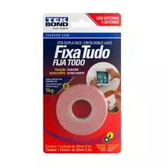 FITA DUPLA FACE 25 MM X 2 M EXTERNA - TEKBOND