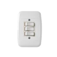 INTERRUPTOR BRANCO 3 TECLAS PARALELAS 10A 250V (43130) - PEZZI
