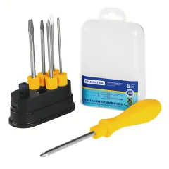 JOGO DE CHAVES DE FENDA COM PONTAS INTERCAMBIÁVEIS C/ 6 PÇS - TRAMONTINA