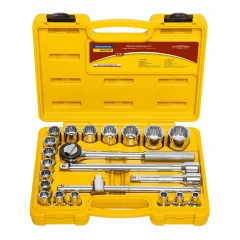 JOGO DE SOQUETES ESTRIADOS E ACESSÓRIOS ENCAIXE 1/2" COM 22 PEÇAS - TRAMONTINA