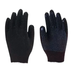LUVA DE MALHA DE ALGODÃO PIGMENTA TRICOTADA PRETA LEVE COM 2 FIOS T° 9 (G) - IMBAT