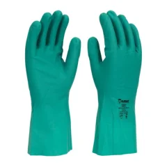 LUVA DE NITRILA VERDE FORRADA T° 8 (M) - IMBAT