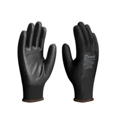 LUVA DE POLIÉSTER COM PU PRETO T° 8 (M) - IMBAT